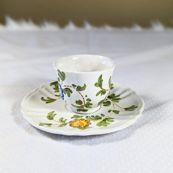 Cantagalli Vintage Majolica Teacup And Saucer Made In Italy RARE - Picture 2 of 10